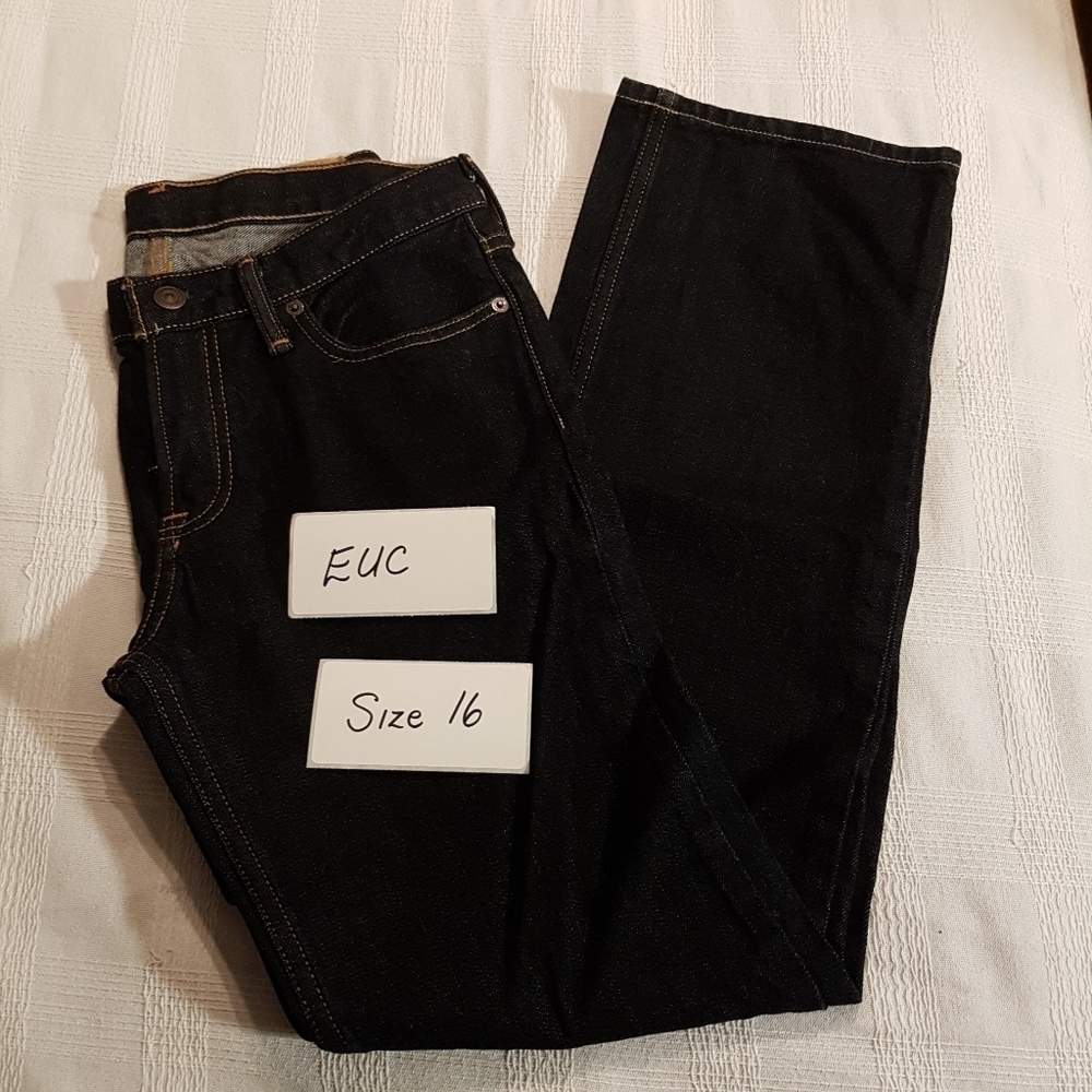 Abercrombie kids boys size 16 dark wash jeans size 16 midnight blue almost black